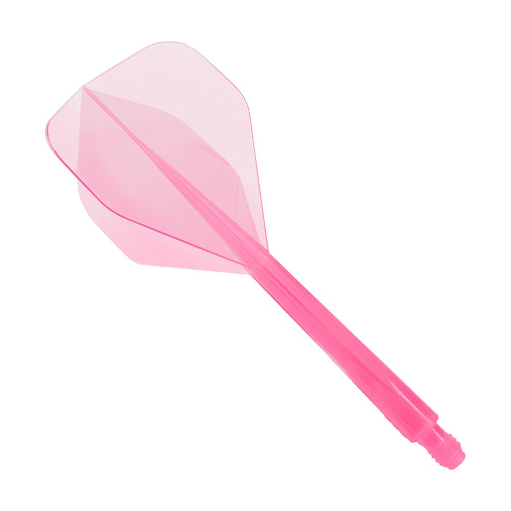 Condor_AXE_Neon_Flight_System_Pink_Standard_1 Das Bild zeigt das Produkt "Condor Axe Neon Pink Flight-System Standard". Es handelt sich um ein leuchtend pinkes Dart-Flightsystem mit standardmäßiger Flügelform.