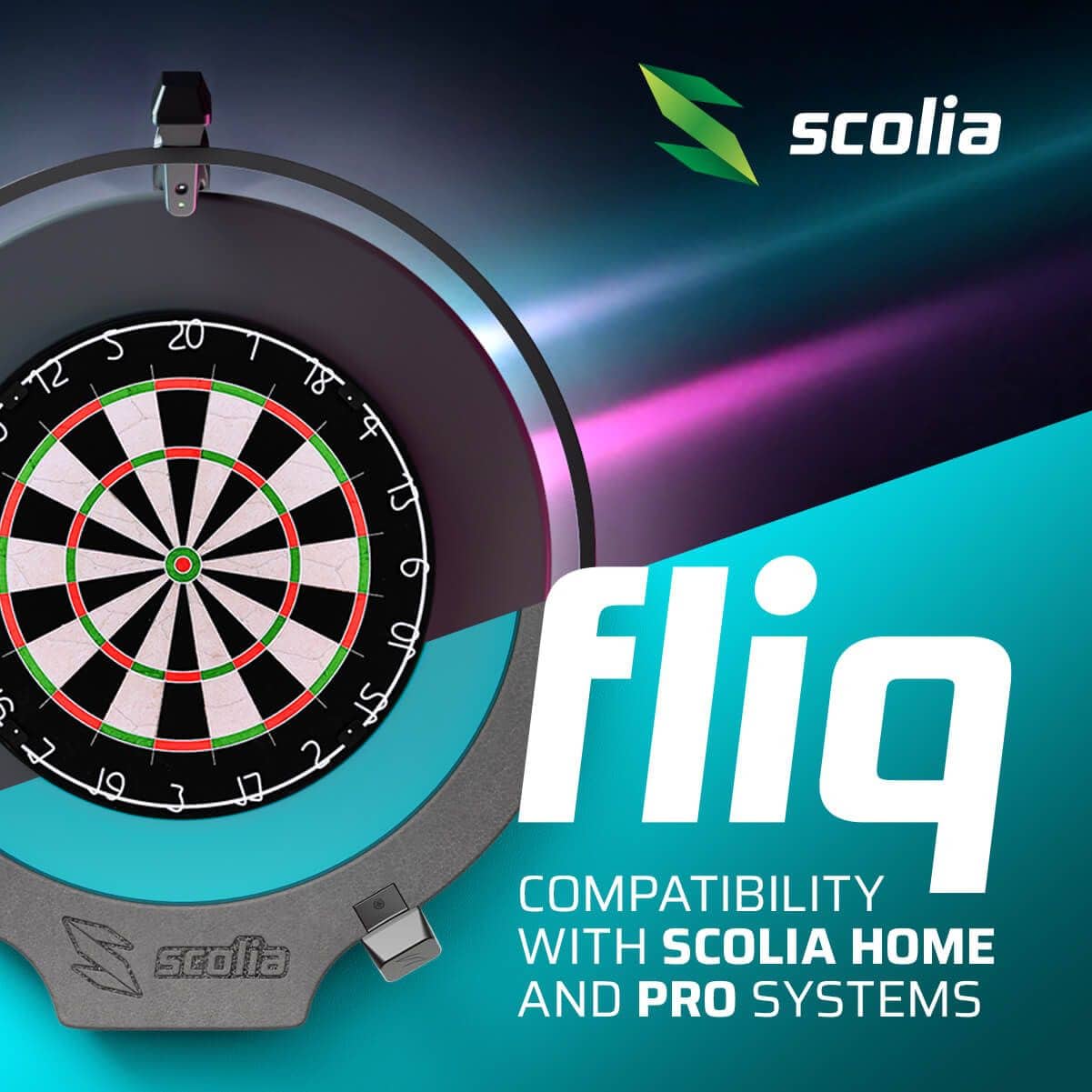 Kamera Scolia Fliq Das Bild zeigt die Scolia Fliq Kamera. Es ist eine Kamera, die speziell für das Dartspiel entwickelt wurde.