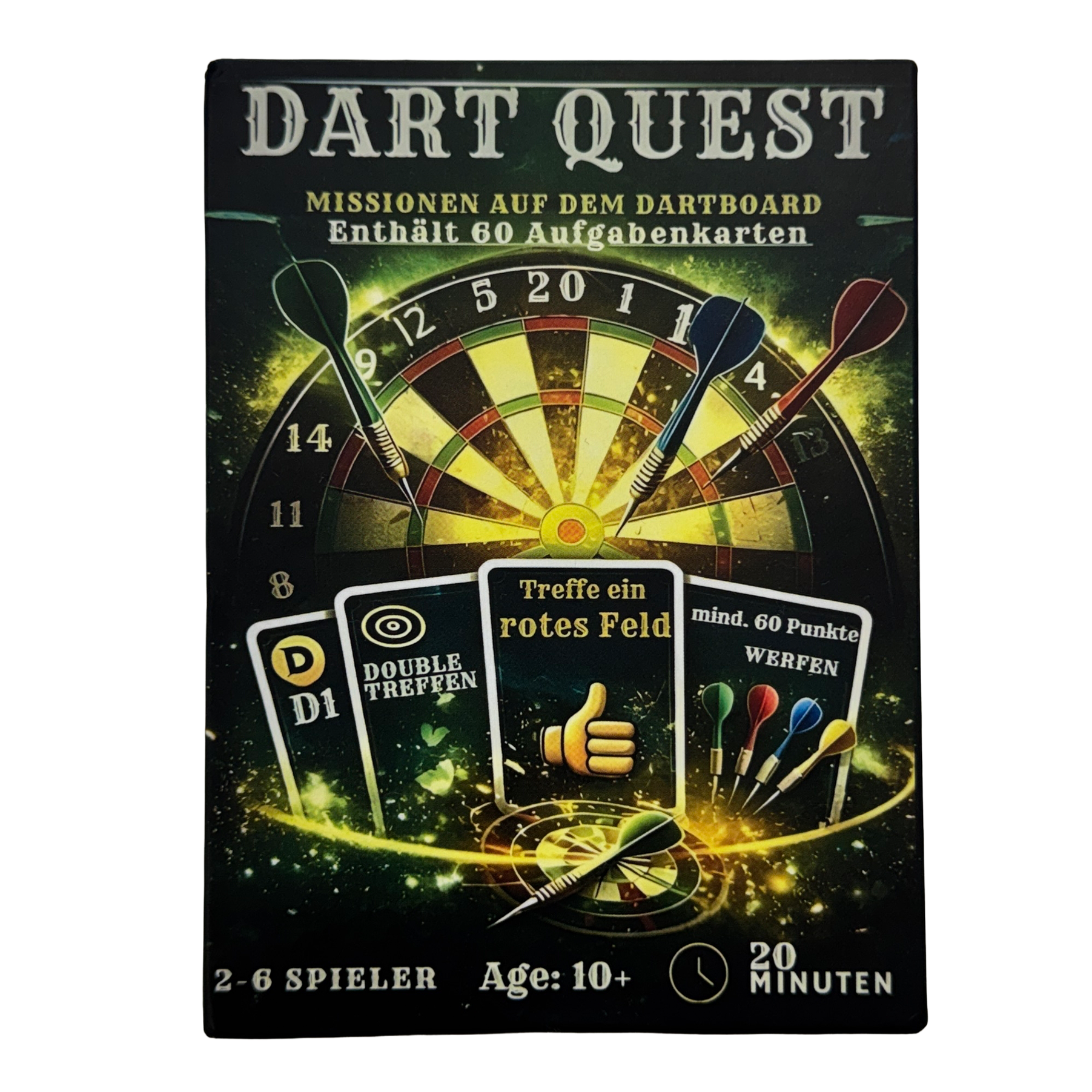 Gra karciana Dart Quest Dieses Bild zeigt das Dart Quest Kartenspiel. Das Produkt ist für unterhaltsame Spielabende geeignet.