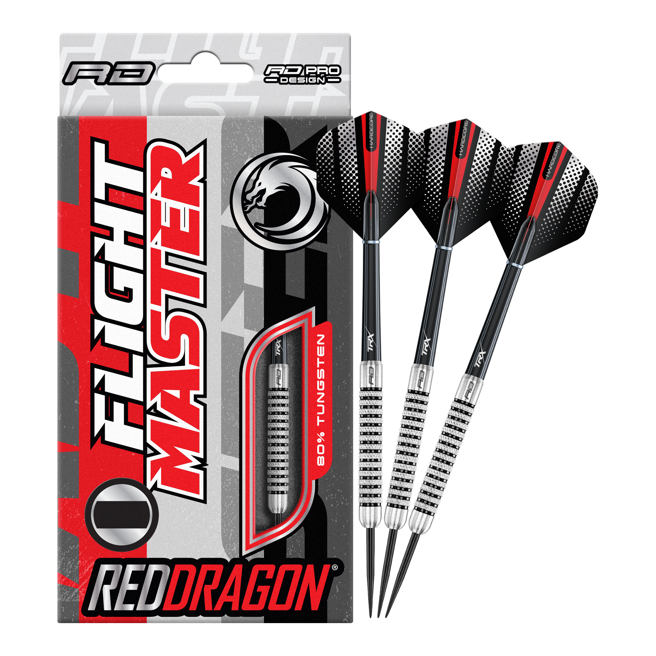 Red Dragon Flightmaster Fury 2 stalowe rzutki - 25g Zu sehen ist das Produkt Red Dragon Flightmaster Fury 2 Steeldarts mit einem Gewicht von 25g. Die Steeldarts sind optimal für ambitionierte Spieler geeignet.