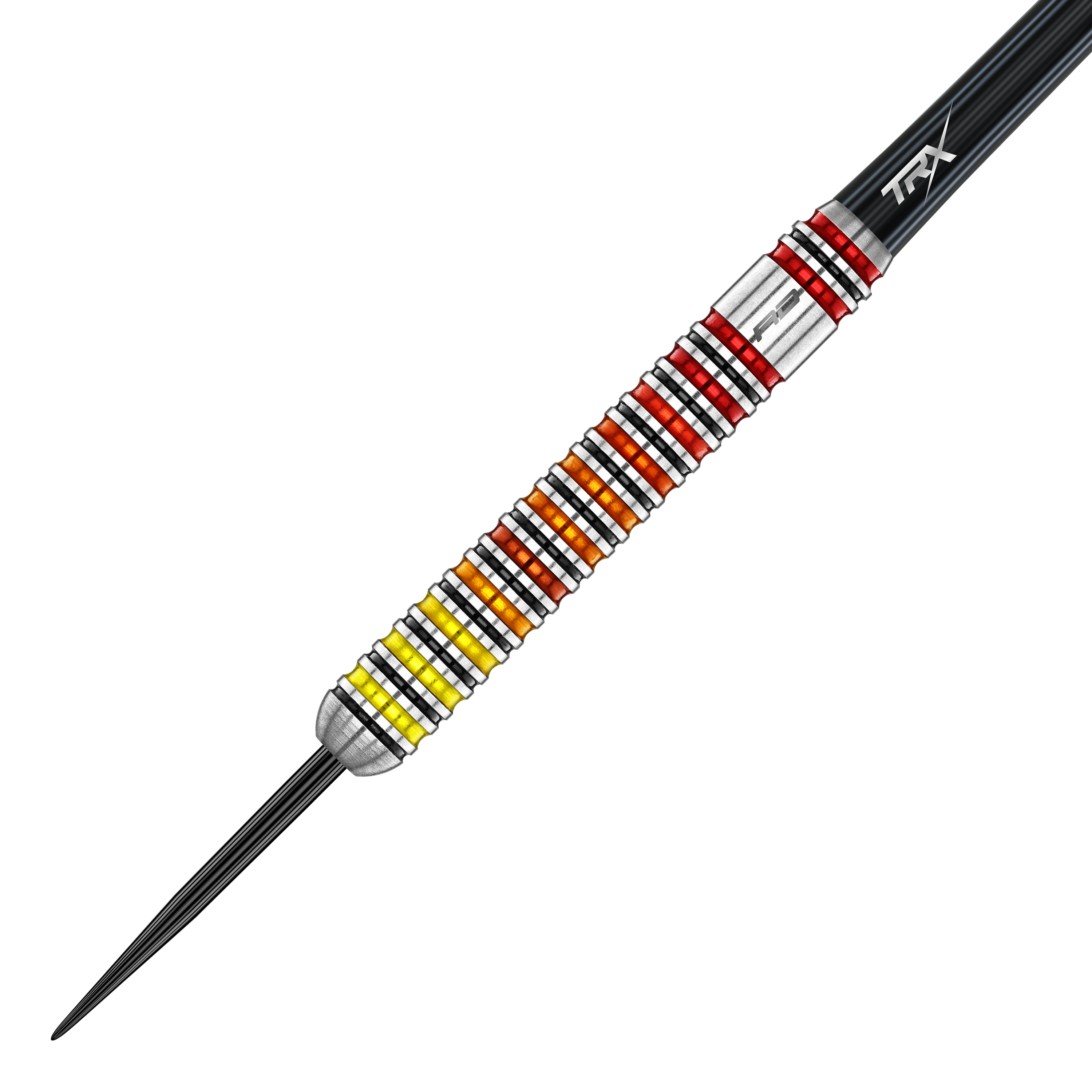 Die Red Dragon Furnace Steeldarts sind auf diesem Bild zu sehen. Die Pfeile haben einen metallischen Look und auffällige Details.