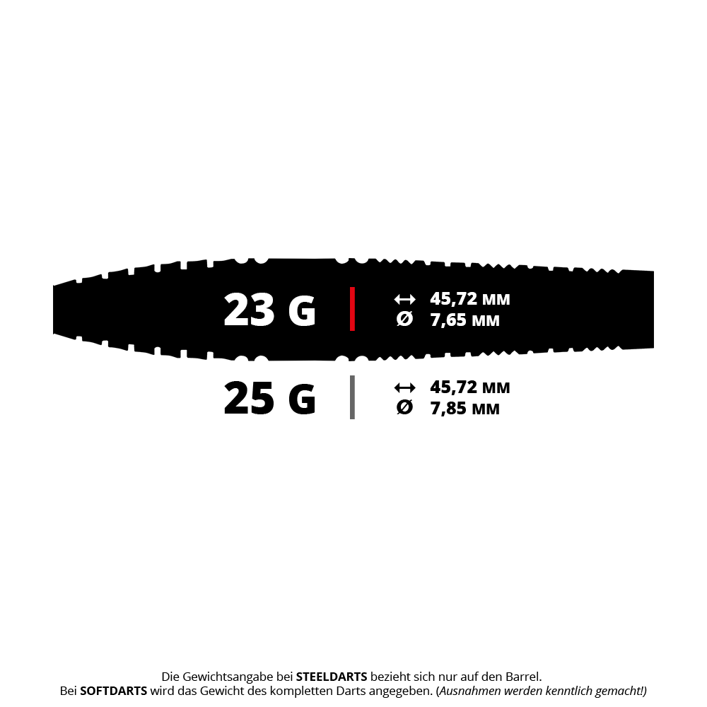 Strzałki stalowe Red Dragon Recon Torpedo Das Bild zeigt einen Red Dragon Recon Torpedo Steeldart mit 23 Gramm. Es handelt sich um einen Wurfpfeil für das Dartspiel.
