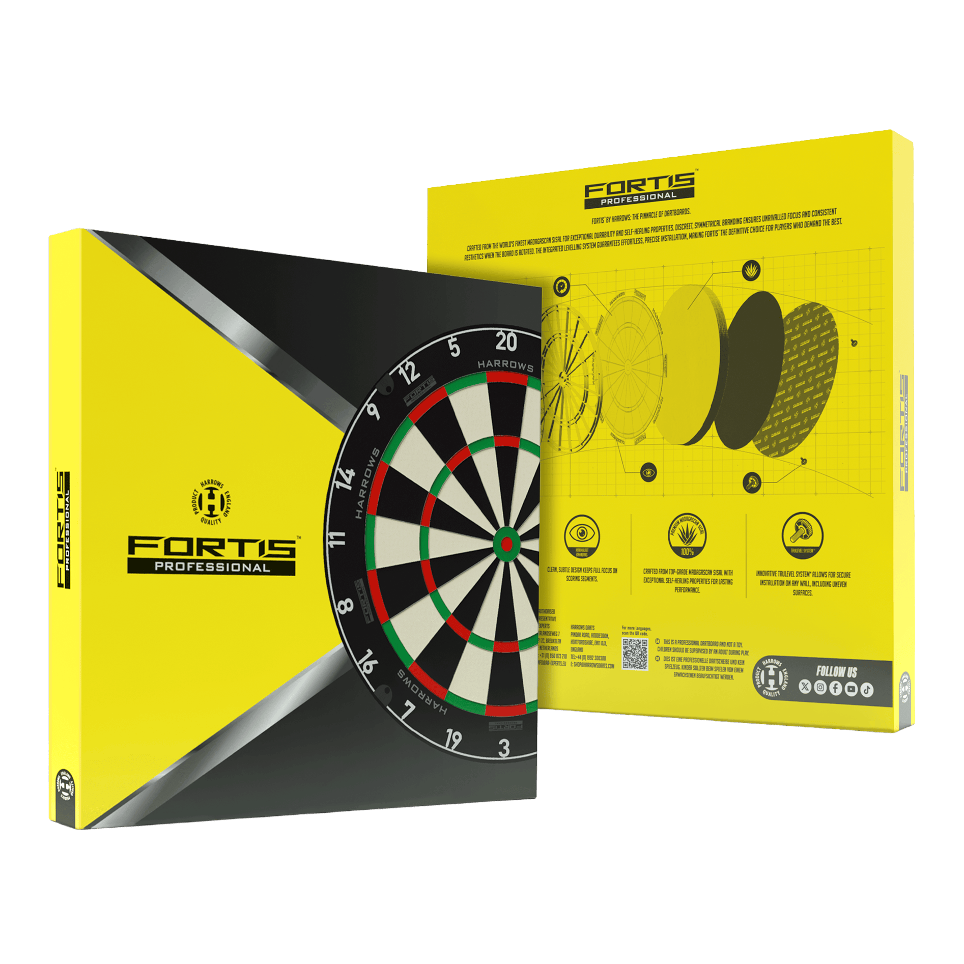 Stalowa tarcza do darta Harrows Fortis Das Bild zeigt das Produkt Harrows Fortis Steeldartboard. Es handelt sich um ein hochwertiges Dartboard für Steeldarts.