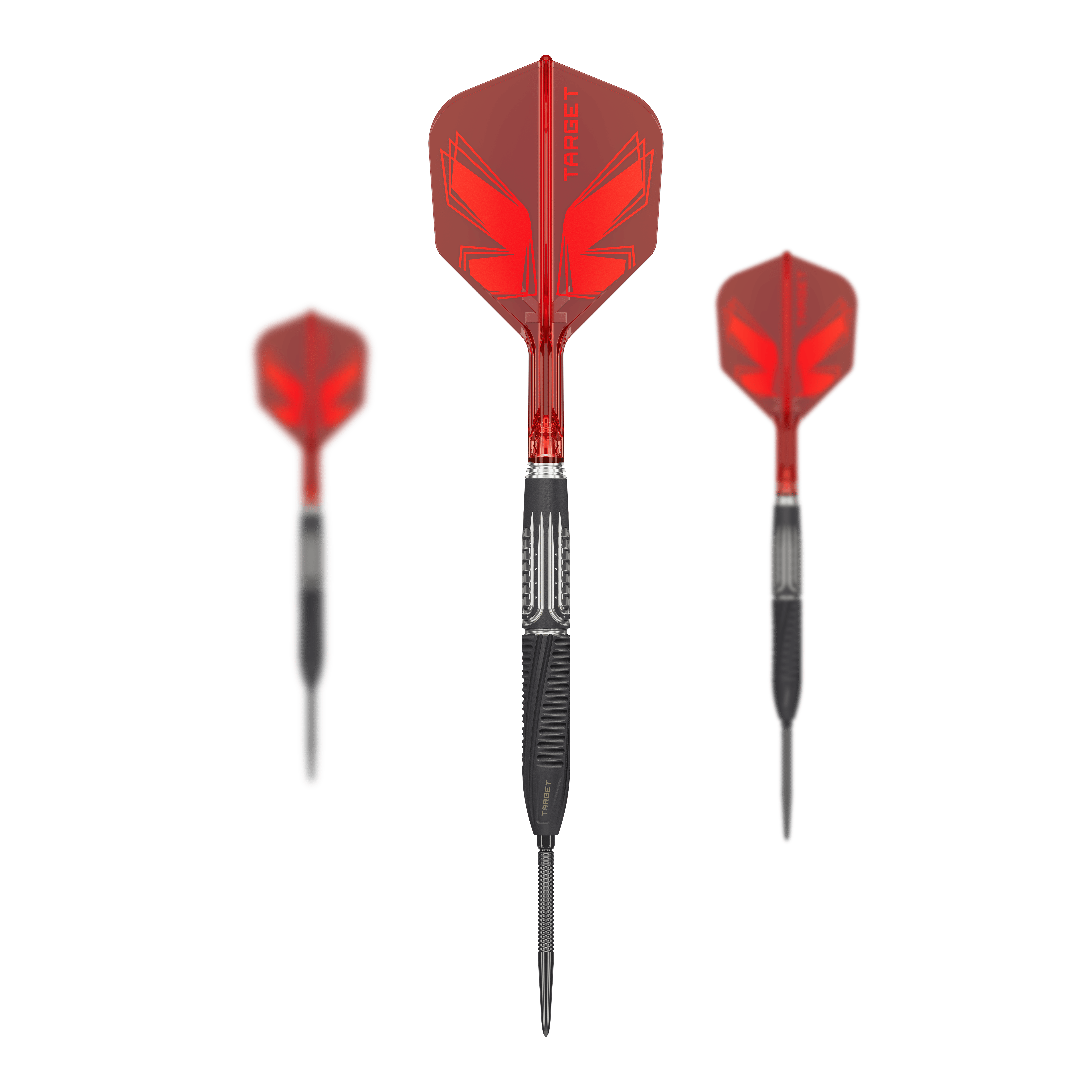 Lotki stalowe Target Shift Swiss Point Zu sehen sind die Target Shift Swiss Point Steeldarts. Das Set ist komplett dargestellt.
