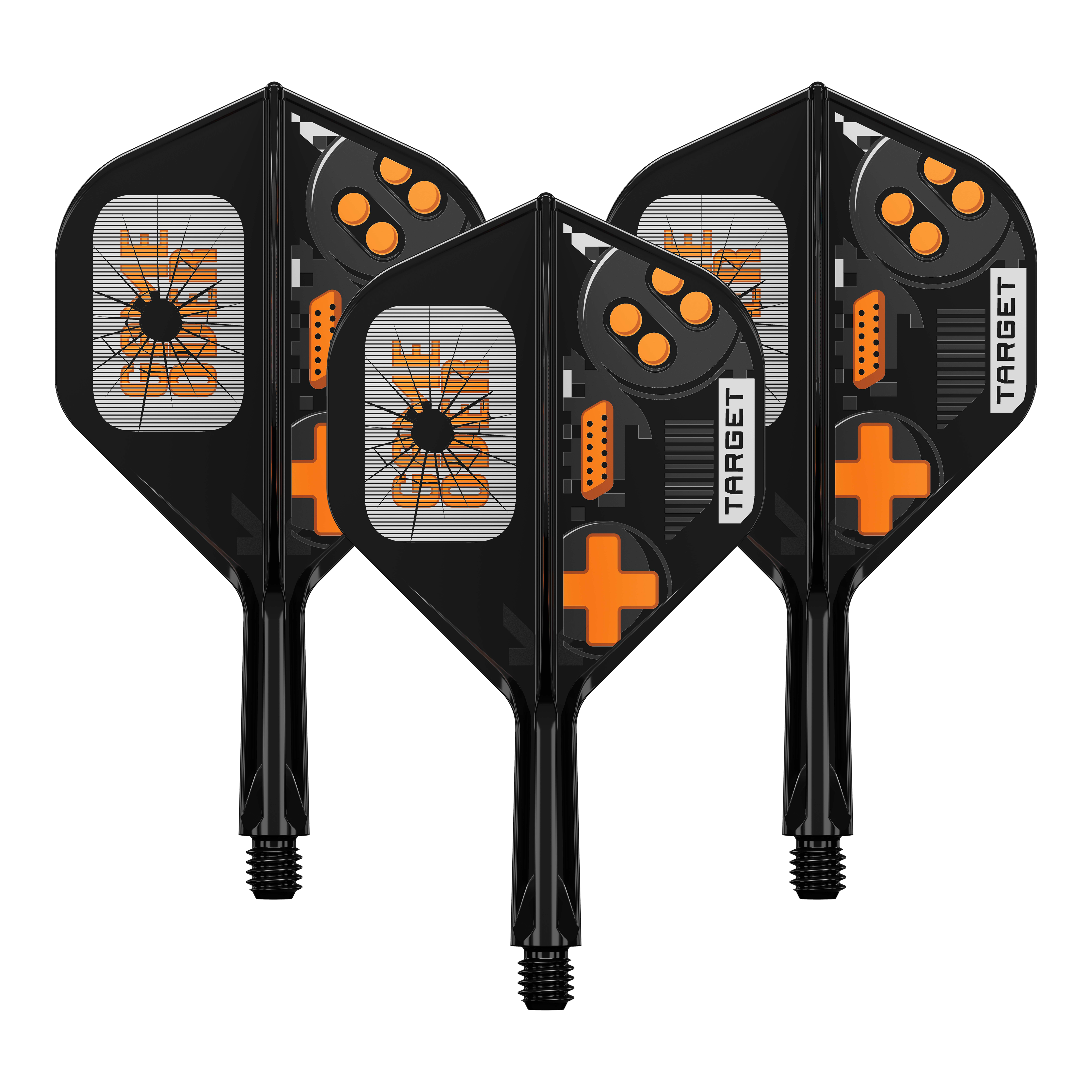 Target K-Flex GameOver No2 Standard Flights, 19 mm im Set. Die Abbildung zeigt die Flights in einer Verpackungseinheit.