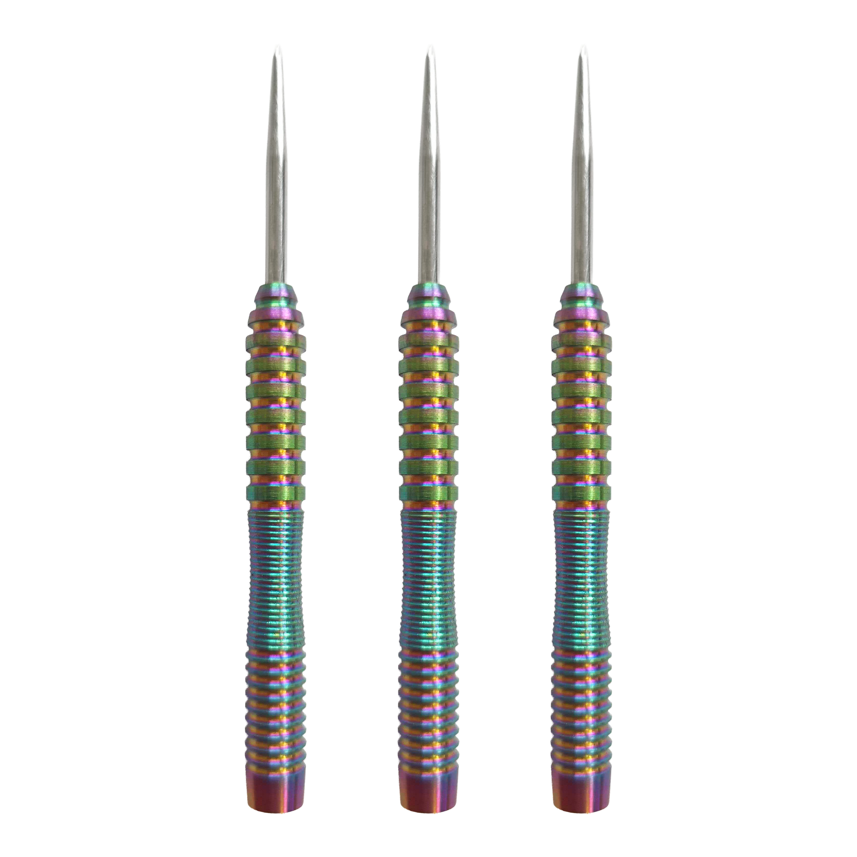 Stalowe lufy do rzutek McDart Rainbow 3 - 22 g Hier ist das Produkt McDart Rainbow 3 Steeldart-Barrels - 22g abgebildet. Das Set enthält Steeldart-Barrels im bunten Look.