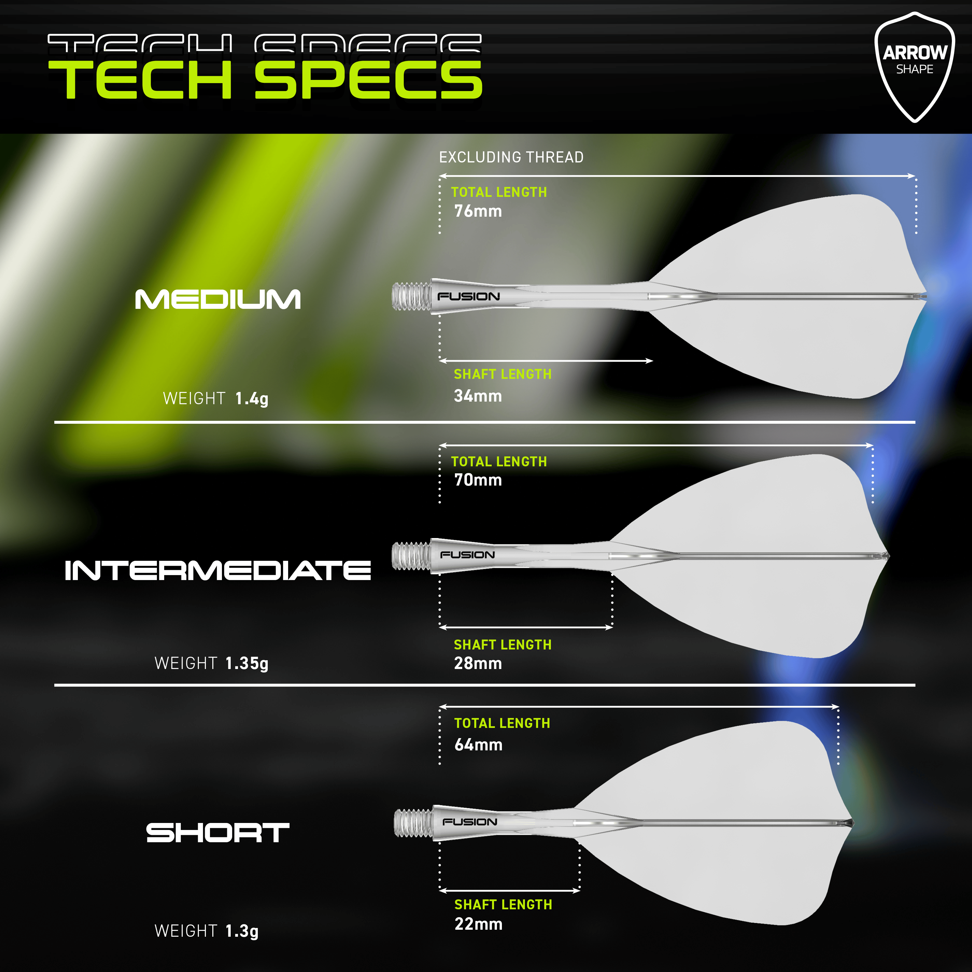 Das Bild zeigt das Winmau Fusion Flight-Shaft-System Arrow Clear. Es ist ein transparenter Flightschaft für Darts.