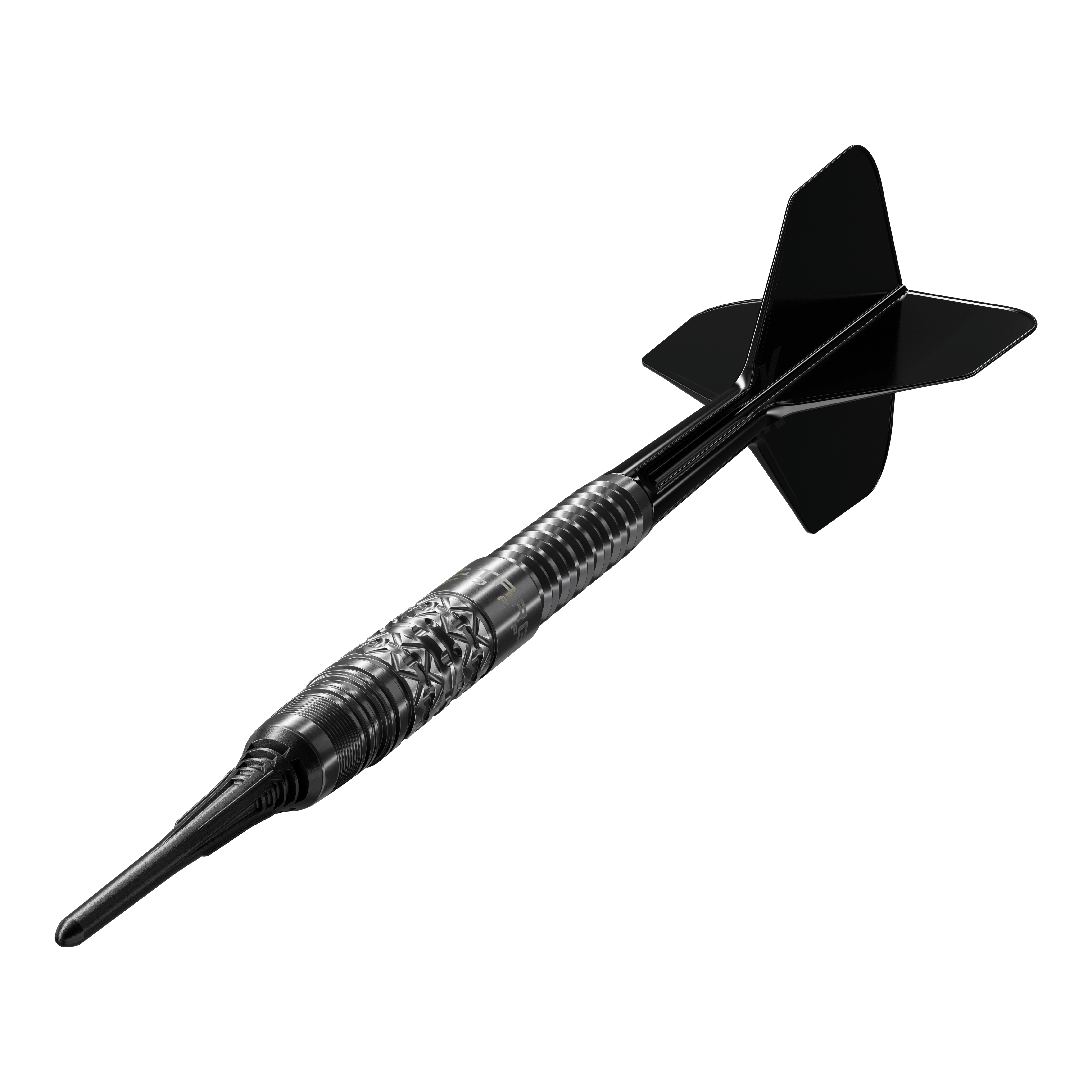 Lotki miękkie Target Black Marque Creed - 21,5 g Das Bild zeigt die Target Black Marque Creed Softdarts mit einem Gewicht von 21,5g. Diese Softdarts sind stilvoll und ideal für Dartspieler.