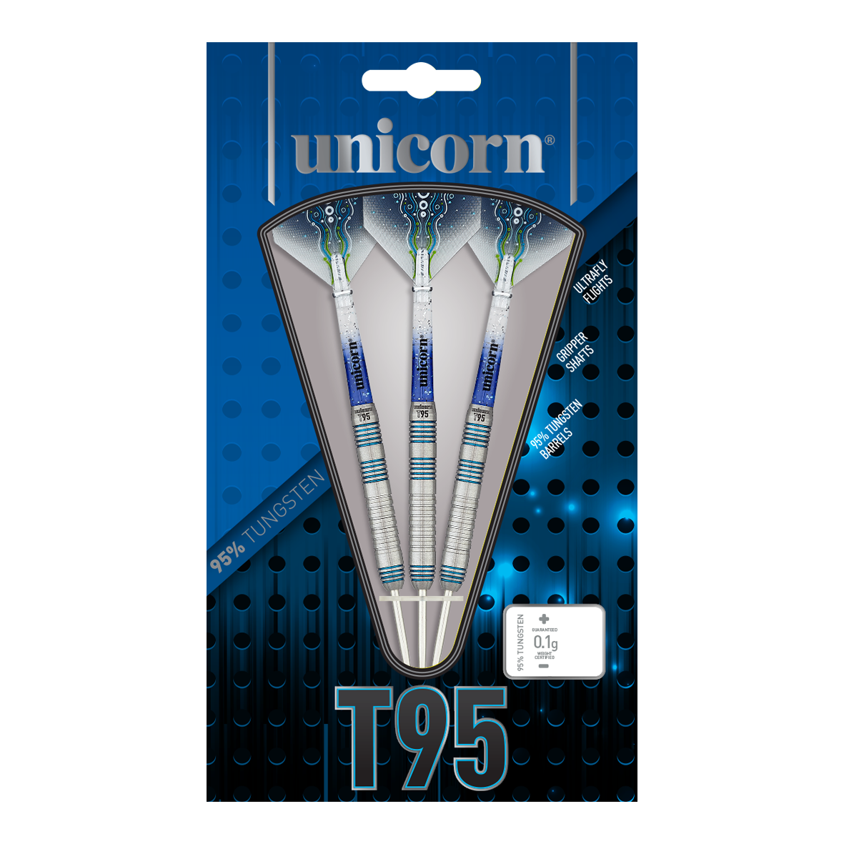 Rzutki stalowe Unicorn T95 Core XL Blue Style 2 - 23g