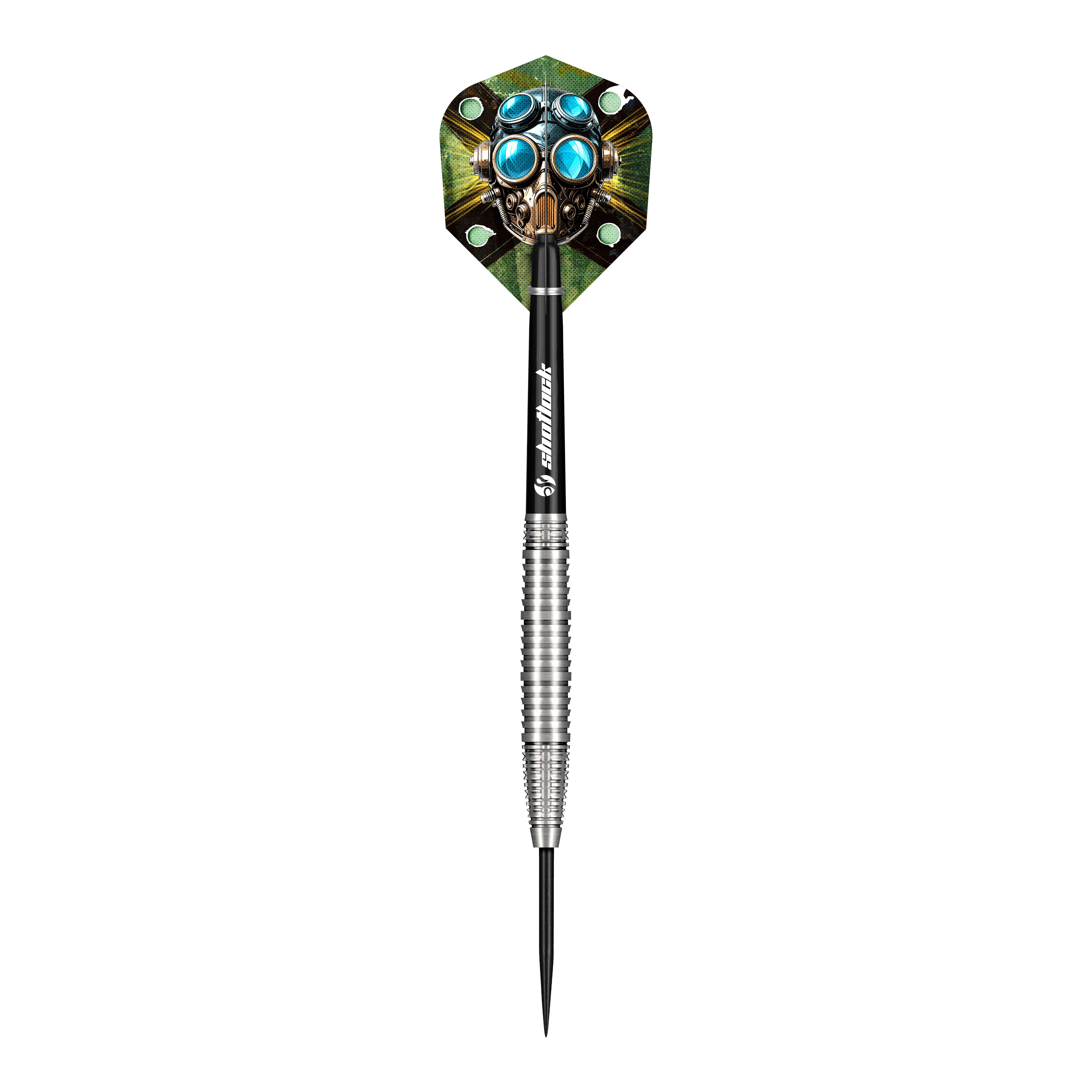 Stalowe lotki Shot Badlands Krush Das Bild zeigt die Shot Badlands Krush Steeldarts. Es handelt sich um spezielle Steeldarts für Präzisionsspiel.