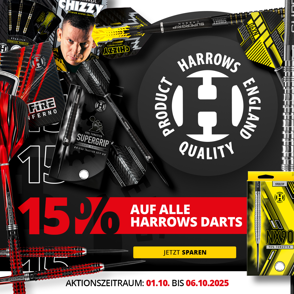 Dies ist ein Bild mit dem Dateinamen 2025-10_Harrows15Prozent_V2_Hero. Es zeigt vermutlich eine Werbegrafik oder ein Produktbild.