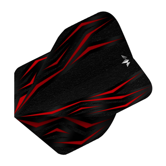 Loty Mission Lava Red nr 6 Auf dem Bild ist das Produkt Mission Lava Red No6 Flights zu sehen. Es handelt sich um rote Flights für Darts.