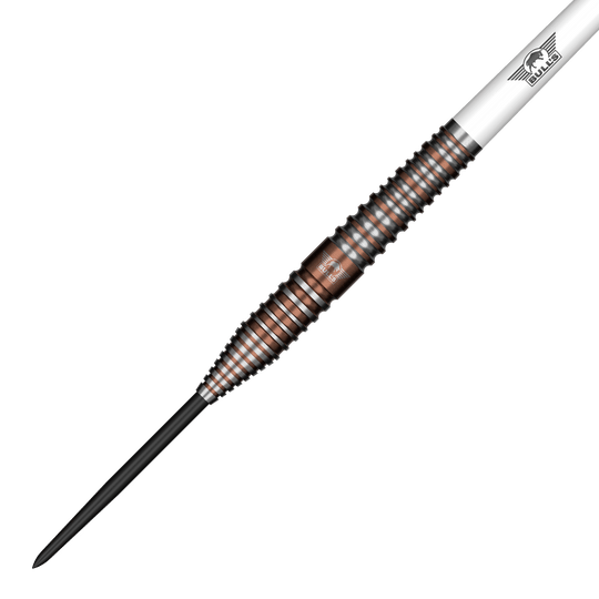 Das Bild zeigt Bulls NL Max Hopp E5 Steeldarts. Die Darts sind hochwertig verarbeitet und optimal für Turnierspieler.
