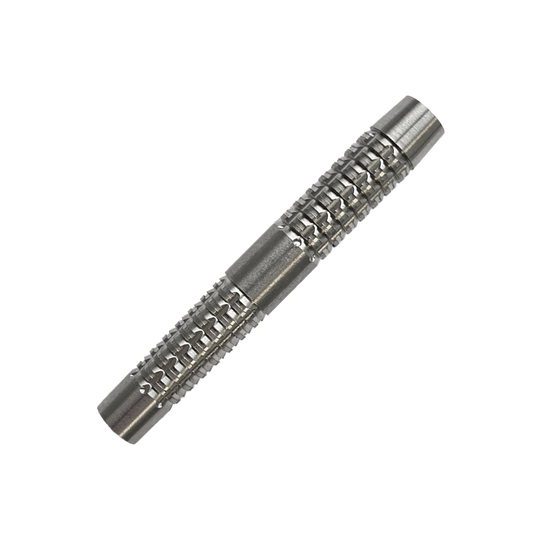 Lufy do rzutek McDart SilverGrip Softdart - 20g Das Bild zeigt einen McDart SilverGrip Softdart Barrel mit einem Gewicht von 20g. Der Barrel ist aus Metall und hat eine strukturierte, griffige Oberfläche.