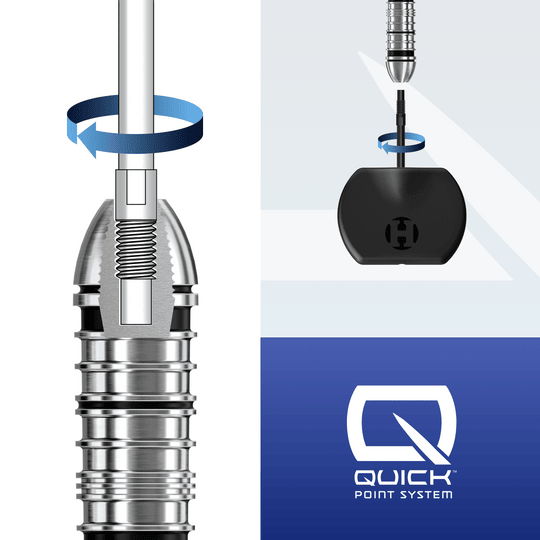 Końcówki do lotek Harrows Quick Point – czarne Abgebildet sind die Harrows Quick Point Dartspitzen in Silber. Sie eignen sich für den schnellen Austausch an Darts.