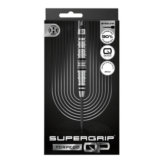 Lotki stalowe Harrows Supergrip Torpedo Quick Point Hier werden die Harrows Supergrip Torpedo Quick Point Steeldarts dargestellt. Diese Darts sind robust und für hohe Performance beim Spielen geeignet.