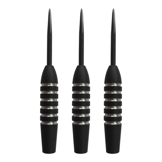 Stalowe lufy do rzutek McDart Void 2 - 23 g Auf dem Bild ist das Set McDart Void 2 Steeldart-Barrels - 23g zu sehen. Es handelt sich um eine Nahaufnahme der Steeldart-Barrels als Set.