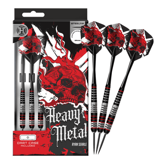 Harrows Heavy Metal Ryan Searle Mosiężne stalowe lotki Das Bild stellt die Harrows Heavy Metal Ryan Searle Brass Steeldarts dar. Das Produkt überzeugt durch hochwertiges Messing und robustes Design.