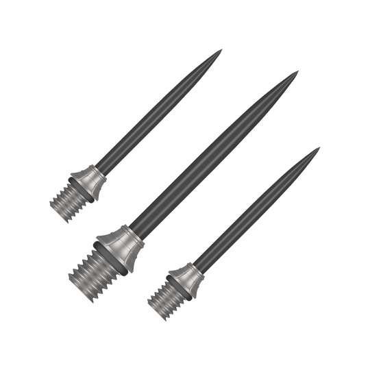 Punkty konwersji Shot Fynx - 32 mm Gezeigt wird ein Set der Shot Fynx Conversion Points mit 32 mm Länge. Diese Spitzen bieten Vielseitigkeit beim Dartspielen.