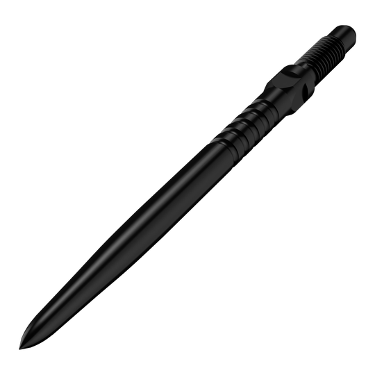 Końcówki do rzutek Bulls NL Convertible Point – z pierścieniowym uchwytem – czarne Hier sieht man einen Satz von schwarzen Dartspitzen mit Rillen. Es handelt sich um BullsNL Convertible Points mit Ringed Grip, 32mm.