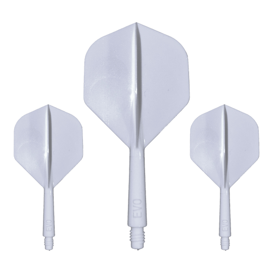 System wałów lotniczych Evolution EVO1 – biały Hier ist das Evolution EVO1 Flight-Shaft-System in Weiß abgebildet. Dieses Produkt ist für den Einsatz im Dartsport bestimmt.