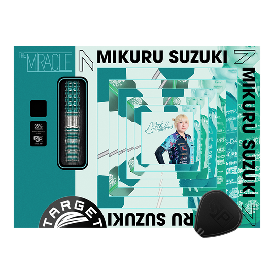 Target Japan Mikuru Suzuki The Miracle GEN7 Swiss Point Steeldarts - 23g Hier sieht man Target Japan Mikuru Suzuki The Miracle GEN7 Swiss Point Steeldarts - 23g. Die Steeldarts beeindrucken durch ihre Form und Verarbeitung.