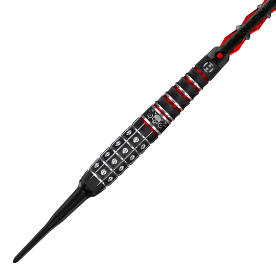 Abgebildet ist ein weiterer Blick auf die Harrows Ryan Searle Series 3 Softdarts. Diese Darts sind ideal für Softdart-Fans.