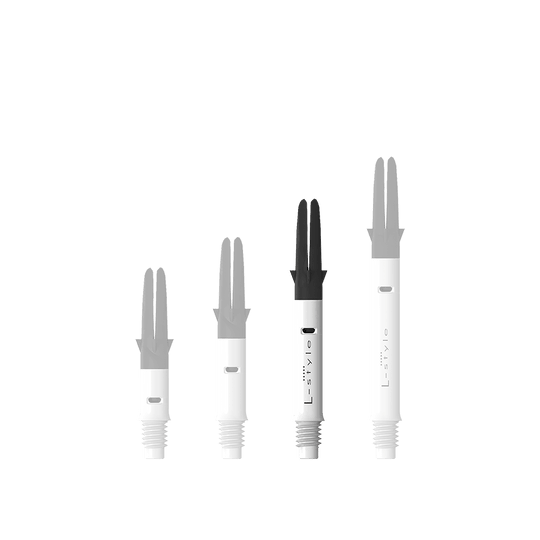 Wałek L-L-Style-Shaft Carbon Silent Straight - biały Abgebildet ist der L-Style L-Shaft Carbon Silent Straight in Weiß, Modell 260. Dieses Produkt wird für den Zusammenbau von Dartpfeilen verwendet.