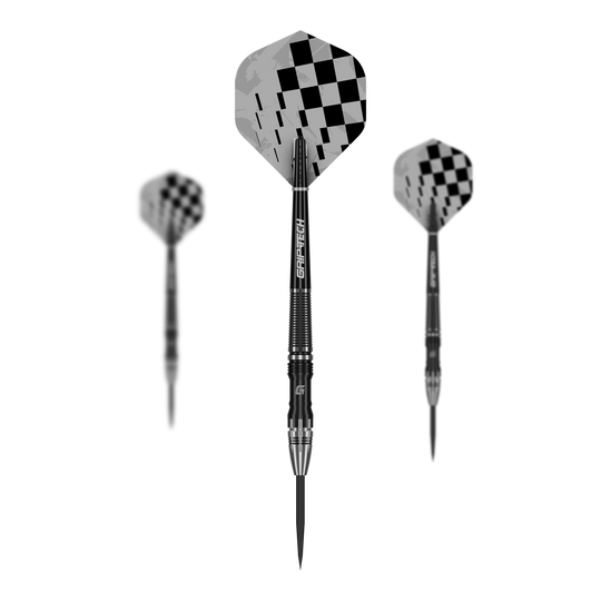 Abgebildet ist das Set der GOAT Rook Steeldarts. Dieses Produkt ist für Dartspieler konzipiert.