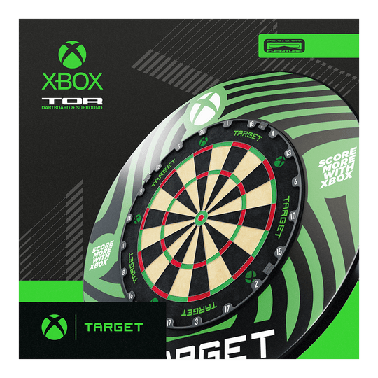 Zestaw Target Xbox Dartboard Surround Abgebildet ist das Target Xbox Dartboard Surround Bundle. Es handelt sich um ein Set für Xbox-Dartboards.