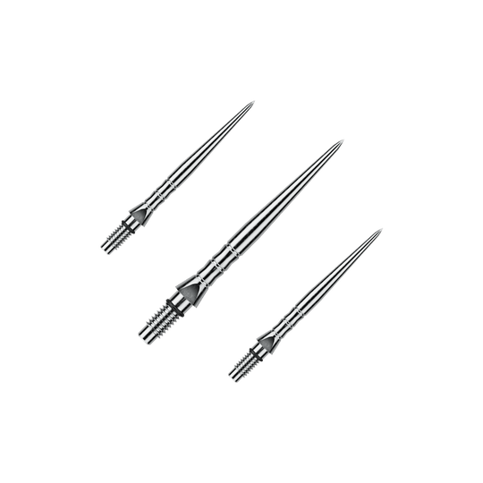Stalowe groty do lotek Winmau Switch Point Wave – efekt srebrny Abgebildet sind Winmau Switch Point Wave Silver Effect Steeldartspitzen mit 26 mm Länge als Set. Die Steeldartspitzen sind im silbernen Wellendesign gestaltet.