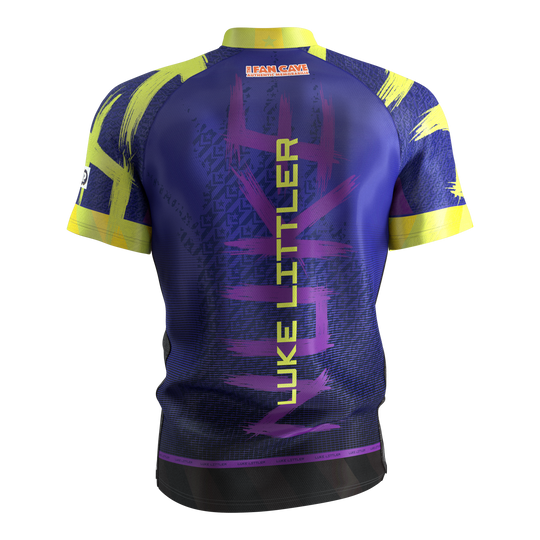 Koszulka do darta Target Luke Littler 2026 Target Luke Littler Dartshirt 2026 ist auf diesem Bild zu sehen. Es handelt sich um ein Dartshirt mit modernem Design.