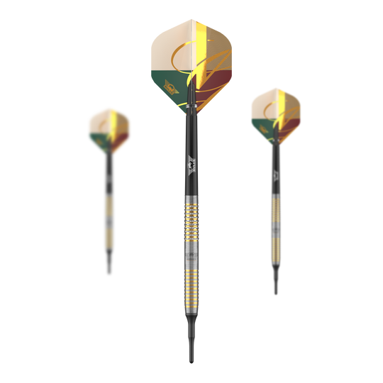 Abgebildet ist das Produkt Bulls NL Vintago Ghost Softdarts - 20g. Die Darts sind für das Softdartspiel konzipiert.