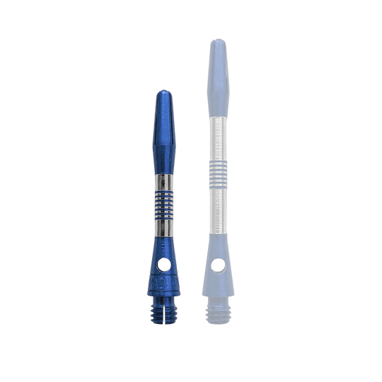 Wałki aluminiowe Bulls NL Cetra – niebieskie Ein einzelner blauer Aluminium Dart Schaft, 34mm lang, ist im Bild. Dieser Schaft eignet sich für Dart-Liebhaber und Bastler.