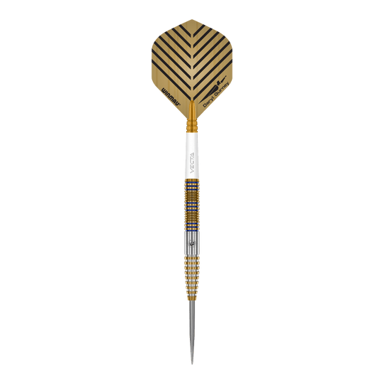 Winmau Daryl Gurney Signature Edition Steeldarts - 23g Zu sehen sind die Winmau Daryl Gurney Signature Edition Steeldarts mit einem Gewicht von 23g. Das Produkt wird aus nächster Nähe gezeigt.