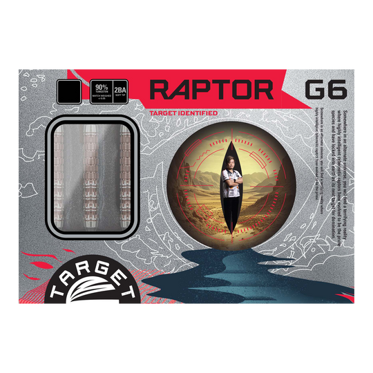 Target Japan Prime Series George Nishitani Raptor GEN6 Softdarts mit 21,5g Gewicht sind dargestellt. Diese Darts bieten eine hochwertige Qualität.