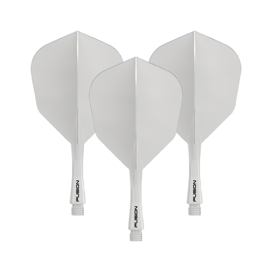 Winmau Fusion Flight Shaft System nr 6 Solid White Gezeigt wird das Winmau Fusion Flight Shaft System No6 in Solid White, 22mm (1 Set). Es ist ein weißes Zubehörteil für Dartpfeile.