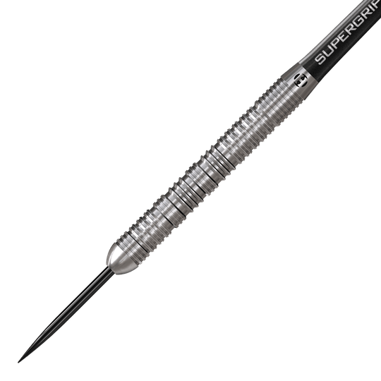 Stalowe lotki udarowe Harrows Zu sehen ist ein weiteres Detailfoto von Harrows Impact Steeldarts. Die hochwertige Verarbeitung der Darts ist deutlich erkennbar.