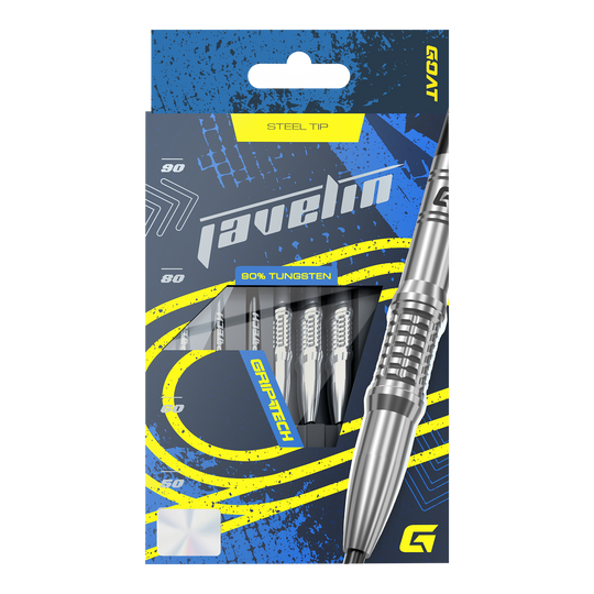 Stalowe lotki GOAT Javelin Gezeigt wird das GOAT Javelin Tungsten Steeldarts Set. Die Steeldarts sind für hohe Leistung konzipiert.