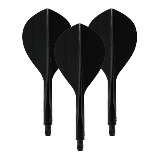 Hier ist das Condor Axe 120 Flight-System Teardrop in Schwarz abgebildet. Es handelt sich um einen Flightsatz für Darts.