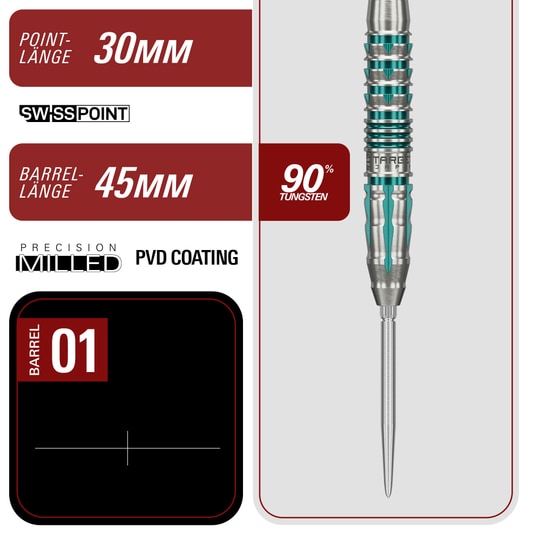 Lotki stalowe Target Japan Black Marque Pierce Swiss Point Zu sehen sind die Target Japan Black Marque Pierce Swiss Point Steeldarts. Die Darts überzeugen durch ihr modernes Design.