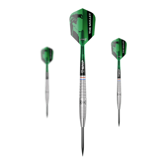 Stalowe lotki G2 firmy Bulls Danny Jansen Hier sind die Bulls Danny Jansen G2 Steeldarts als Set zu sehen. Mehrere Dartpfeile werden geordnet präsentiert.