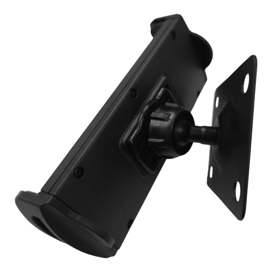 Uchwyt ścienny do tabletu McDart TABSteady Die Abbildung zeigt die McDart TABSteady Tablet Wandhalterung. Sie besteht aus robustem Material und ermöglicht die sichere Befestigung eines Tablets an der Wand.