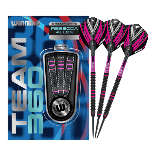 Lotki Winmau Team 360 Rebecca Allen Steel Darts - 24g Diese Grafik zeigt die Winmau Team 360 Rebecca Allen Steeldarts - 24g in ihrer vollen Länge. Sie sind für ambitionierte Dartspielerinnen und Dartspieler geeignet.