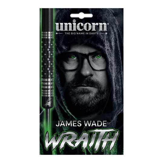 Stalowe lotki Unicorn Wraith James Wade Die Abbildung zeigt die Unicorn Wraith James Wade Steeldarts. Die Darts sind für Präzisionswürfe im Dartsport konzipiert.