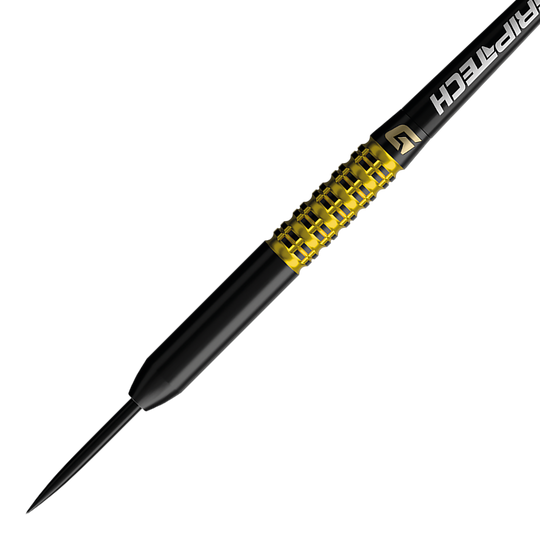 Abgebildet ist ein gelber Tungsten-Steeldart. Der Dateiname lautet 'GD7000770 GOAT Athlete Yellow Tungsten Steeldarts 2'.