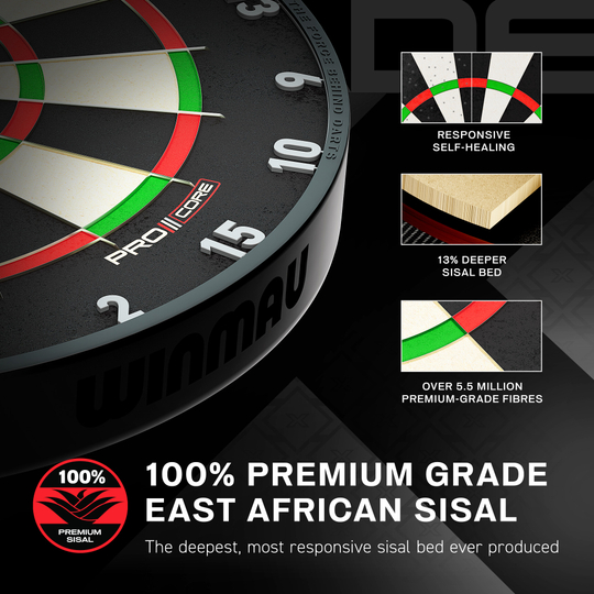 Stalowa tarcza do darta Winmau Blade X ProCore Hier ist ein Winmau Blade X ProCore Steeldartboard abgebildet. Das Produkt eignet sich für Dartspieler und Turniere.