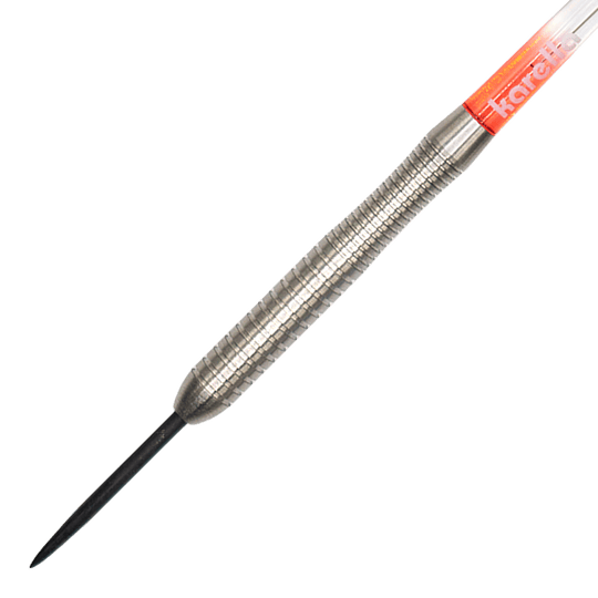 Dieses Bild präsentiert die Karella Comic Line CL-2 Steeldarts mit 23g Gewicht. Ideal für alle, die Wert auf professionelle Steeldarts legen.