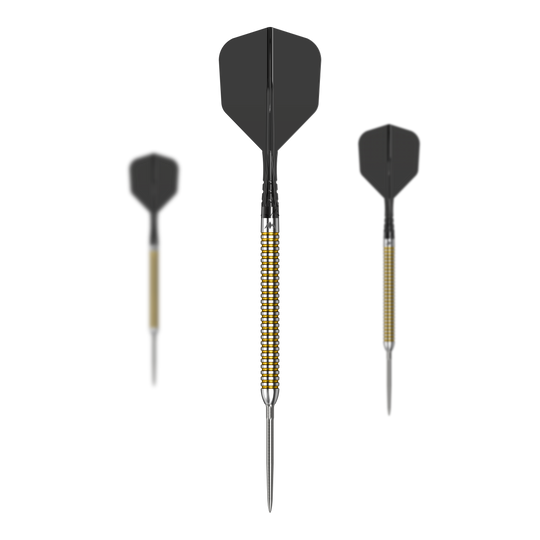Lotki stalowe Mission Mike De Decker V2 R2.5 Dies ist ein Produktfoto von Mission Mike De Decker V2 R2.5 Steeldarts. Die Darts werden im Set dargestellt.