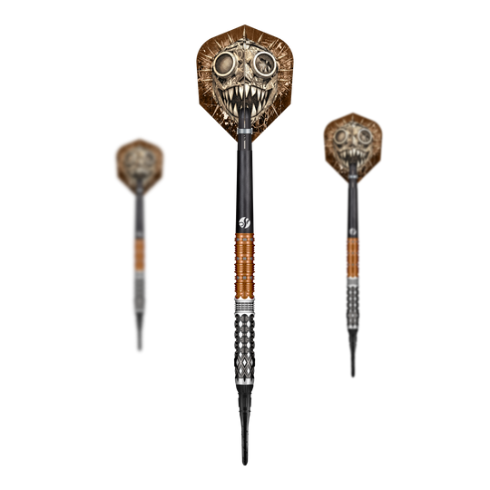 Shoty Gnarly Gnasha Soft Darts - 20g Zu sehen ist ein Set der Shot Gnarly Gnasha Softdarts - 20g. Die Abbildung zeigt die Zusammensetzung des Dart-Sets.